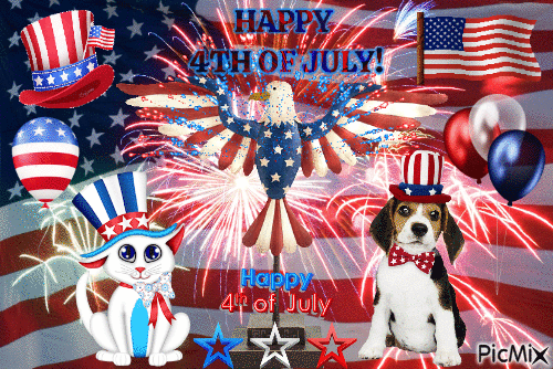 Happy 4th Of July With Cat, Eagle And Dog Pictures, Photos, and Images ...