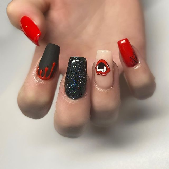 Black And Red Vampire Nails Pictures, Photos, and Images for Facebook, Tumblr, Pinterest, and