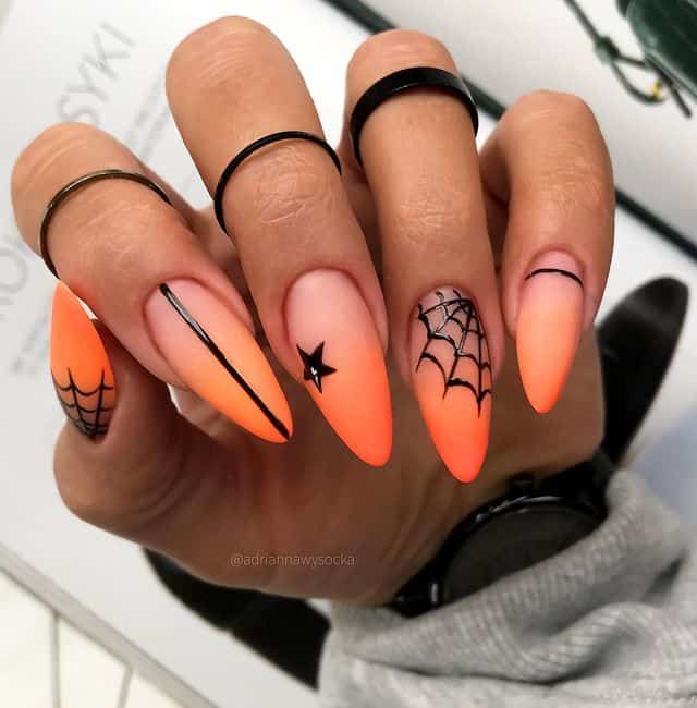 Spiderweb Halloween Ombre Nails Pictures, Photos, and Images for