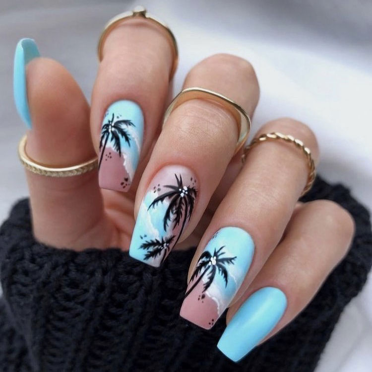 Ocean Waves Design For Long Nails Pictures, Photos, and Images for Facebook, Tumblr, Pinterest