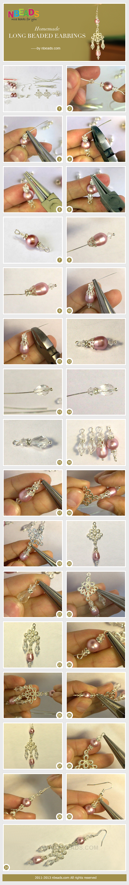 Homemade Long Beaded Earrings Homemade Long Beaded Earrings