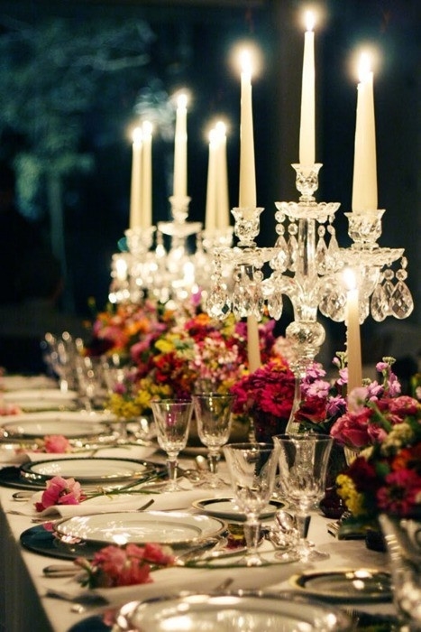 Glass candelabra 