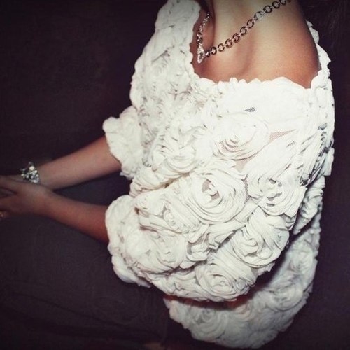 White floral sweater