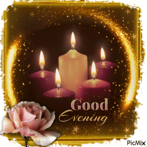 Candles And Rose Good Evening Gif Pictures, Photos, and Images for