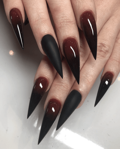 Vampire Stiletto Shaped Ombre Nails Pictures, Photos, and Images for Facebook, Tumblr, Pinterest