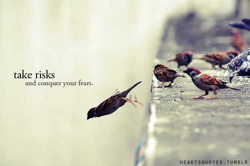 Take risks and conquer your fears Take risks and conquer your fears