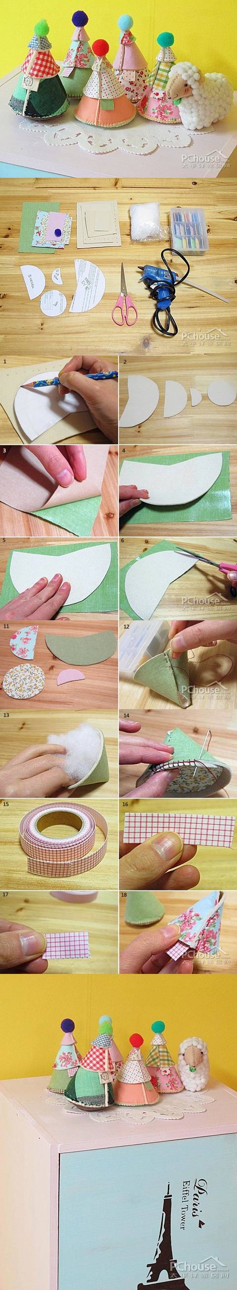 DIY Mini Fabric Christmas Tree DIY Mini Fabric Christmas Tree