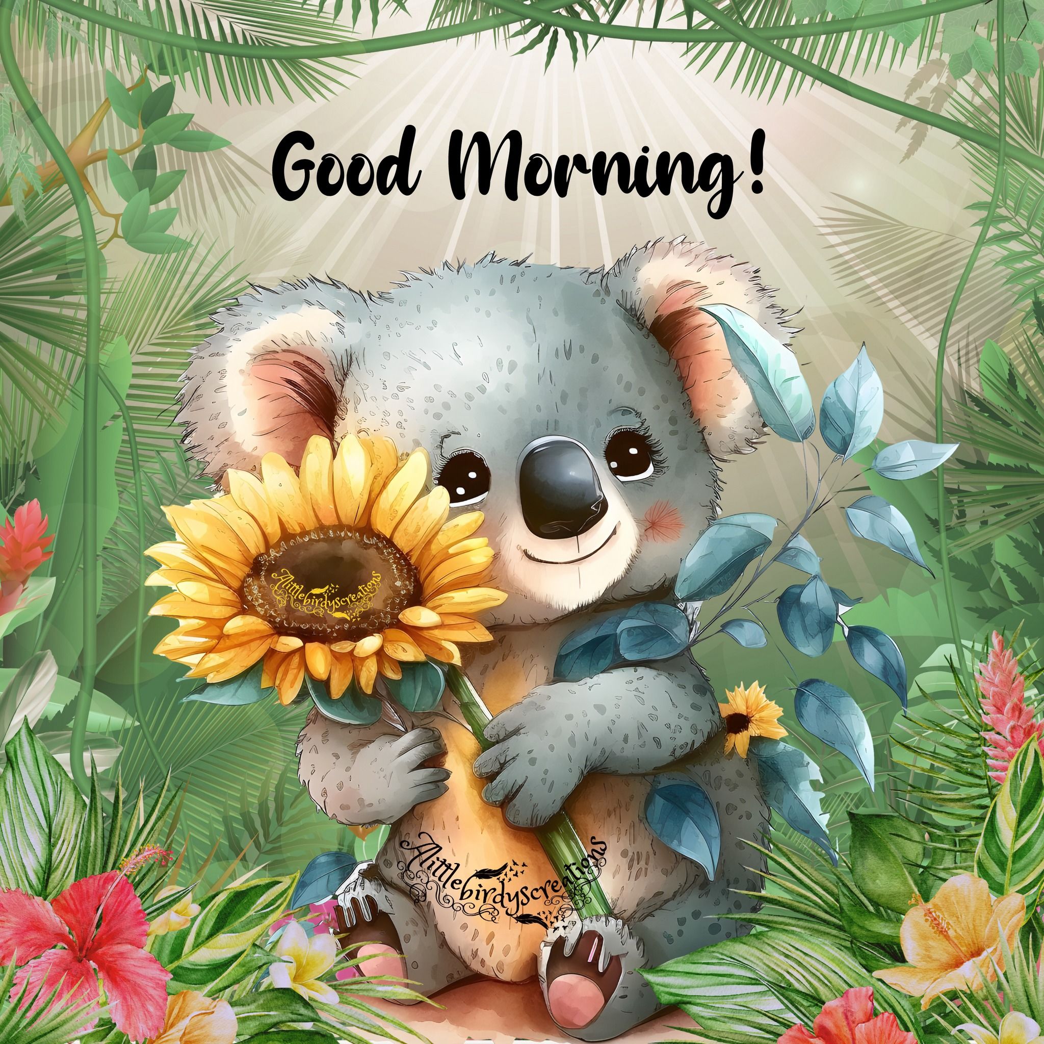 Good Morning Greeting With Cute Koala Bear Pictures, Photos, and Images for  Facebook, Tumblr, Pinterest, and Twitter, image size:2048x2048