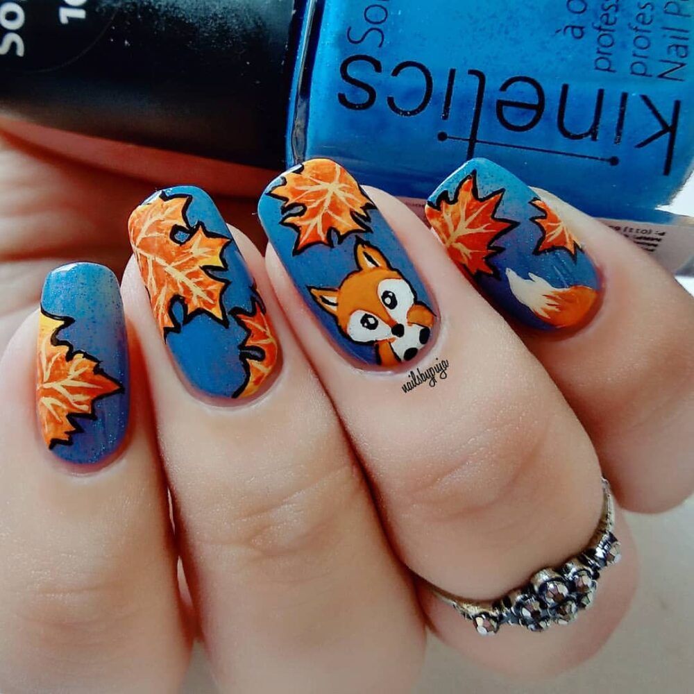 Cute Autumn Fox Nail Design Pictures, Photos, and Images for Facebook