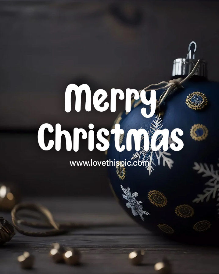 Blue Ornament - Merry Christmas Message Pictures, Photos, and Images