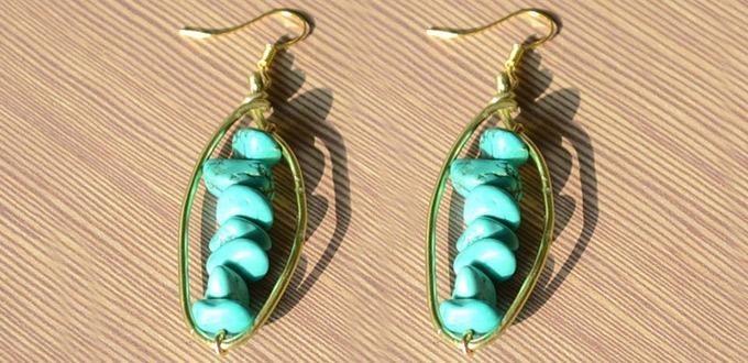 Turquoise Beaded Hoop 