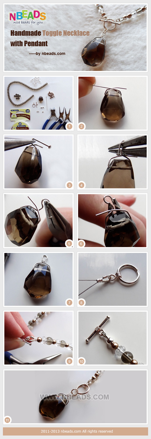 Handmade Toggle Necklace with Pendant Handmade Toggle Necklace with Pendant