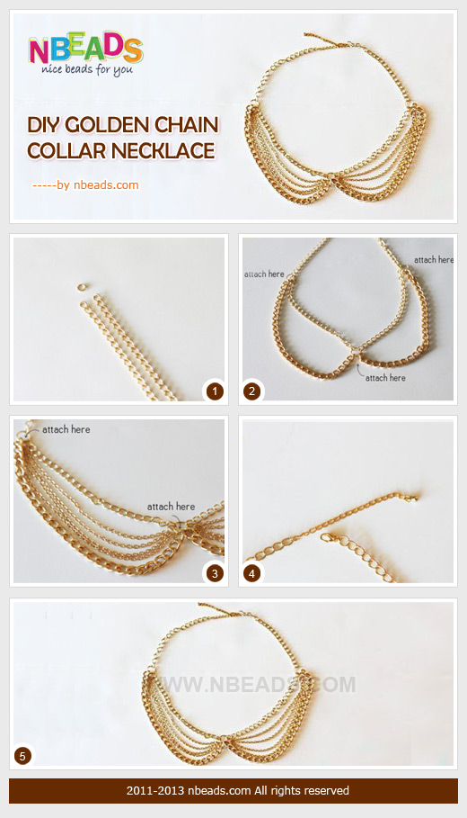 DIY Golden Chain Collar Necklace DIY Golden Chain Collar Necklace