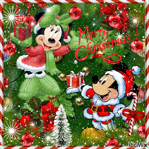 Sparkling Mickey & Minnie Christmas Gif Pictures, Photos, and Images