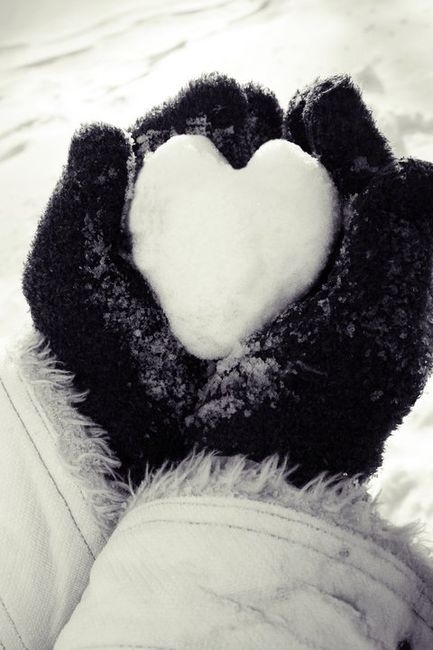 Snow packed heart