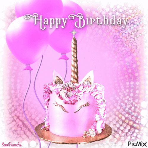 Unicorn Cake Happy Birthday Greeting Gif Pictures, Photos, and Images for Facebook, Tumblr