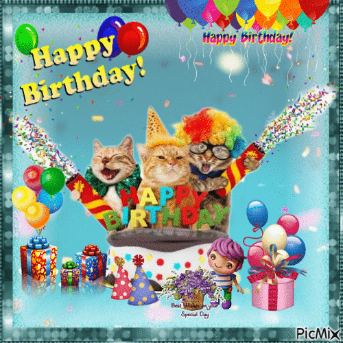 Party Cats Happy Birthday Party Gif Pictures, Photos, and Images for