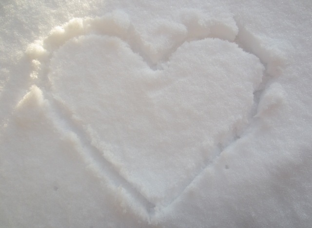 Heart in the snow