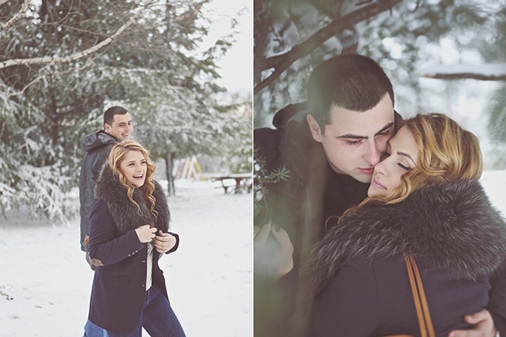 Sweet couple in the snow Sweet couple in the snow