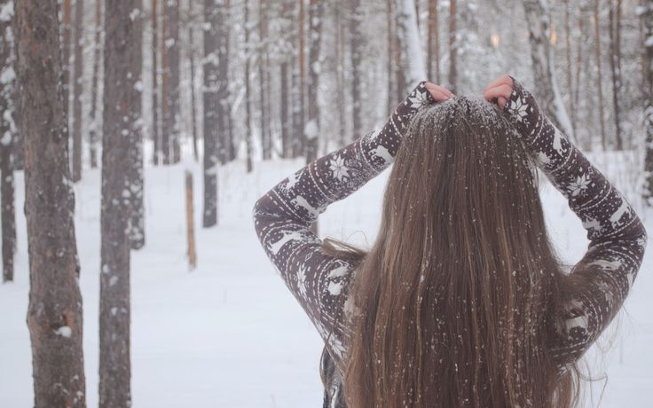 Snow covered hair Snow covered hair