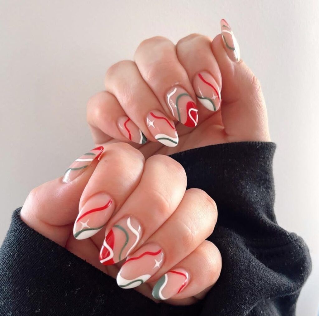 Squiggly Line Holiday Nails Pictures, Photos, and Images for Facebook, Tumblr, Pinterest, and