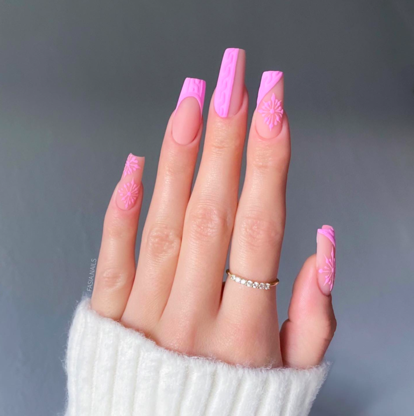 Pink Cable Knit Sweater Nails Pictures, Photos, and Images for Facebook
