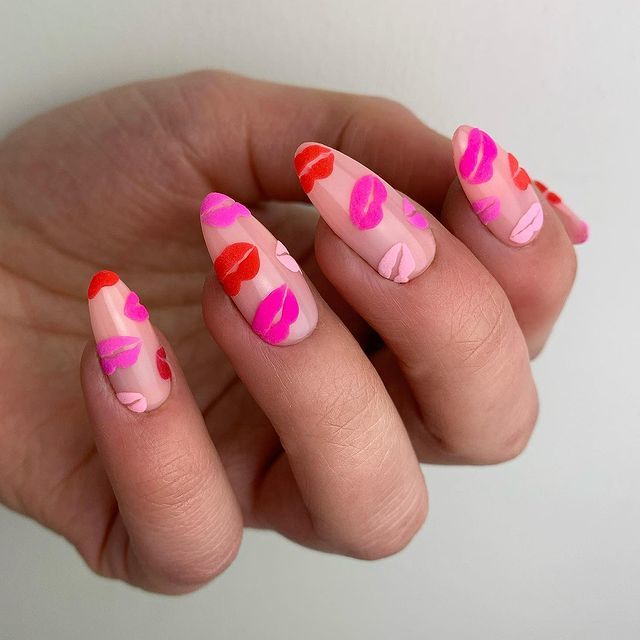 Red And Pink Lip Nail Art Pictures, Photos, and Images for Facebook