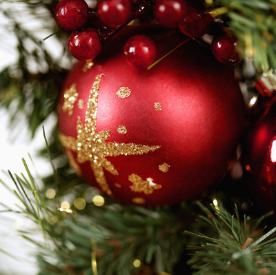 Gold glitter red ornament