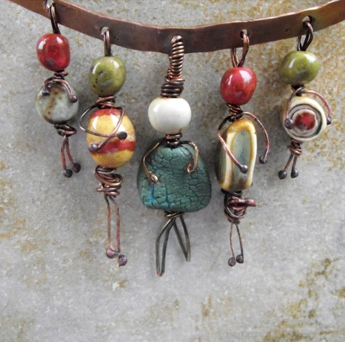Tiny bead people pendants