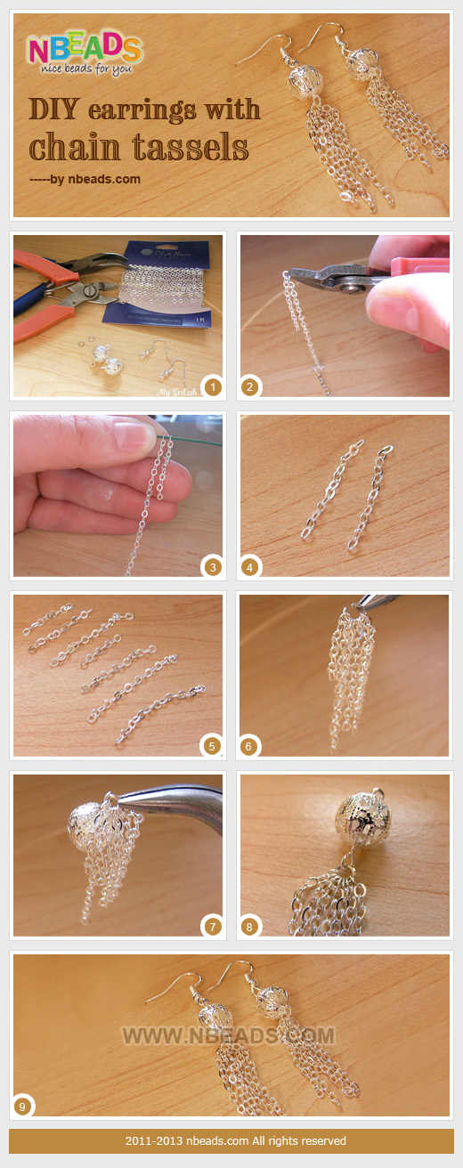 DIY Earrings with Chain Tassels DIY Earrings with Chain Tassels