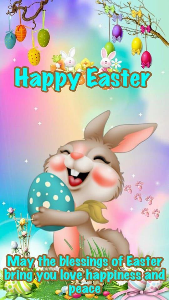 Bunny Hugging Egg Happy Easter Pictures, Photos, and Images for