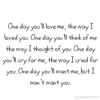 I wont want you I wont want you