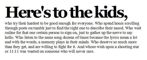 Heres to the kids
