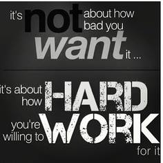 How hard you are willing to work for it How hard you are willing to work for it