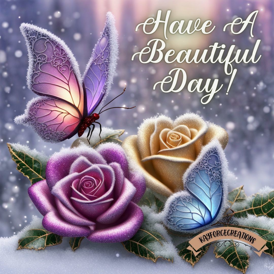 Ice Butterfly & Roses - Have A Beautiful Day! Pictures, Photos, and ...