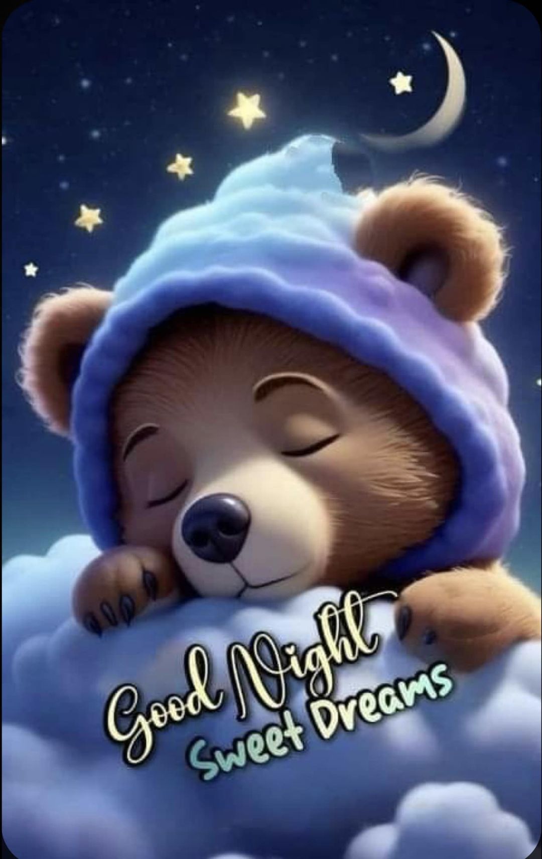 Sleeping Bear Cub - Good Night Sweet Dreams Pictures, Photos, and Images  for Facebook, Tumblr, Pinterest, and Twitter, image size:1080x1712