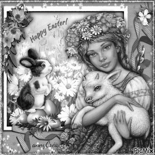 Woman With Lamb Happy Easter Gif Pictures, Photos, and Images for