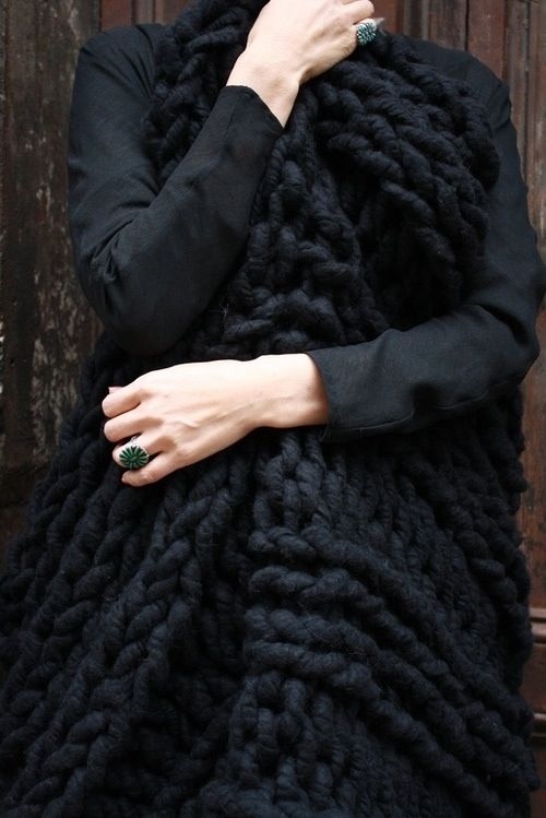 Black textured scarf Black textured scarf