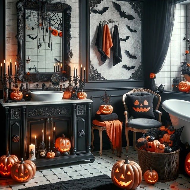 Halloween Themed Bathroom Decoration Pictures, Photos, and Images for