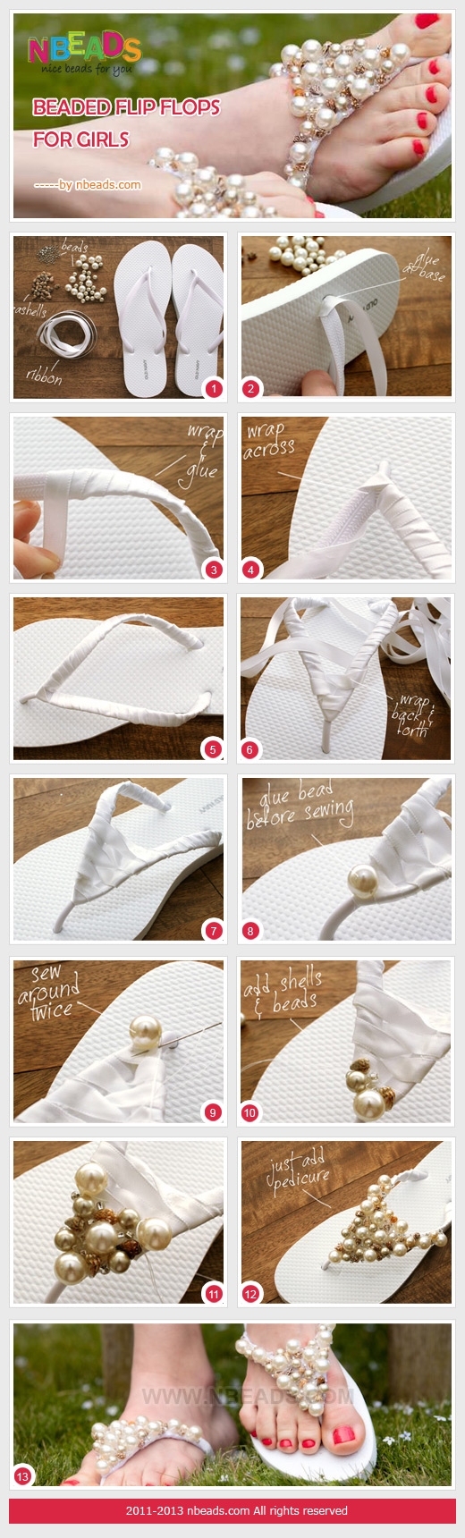 Beaded Flip Flops for Girls
