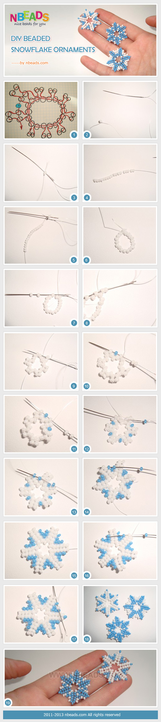 DIY Beaded Snowflake Ornaments
