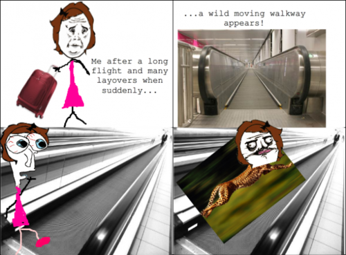 A wild moving walkway appears A wild moving walkway appears