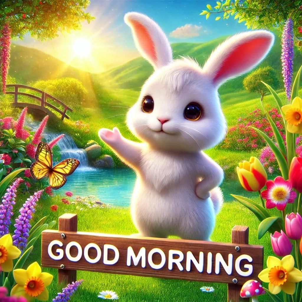 Good Morning Bear Rabbit Bunny Greeting - Good Morning Pictures, Photos, and Images for Facebook ...
