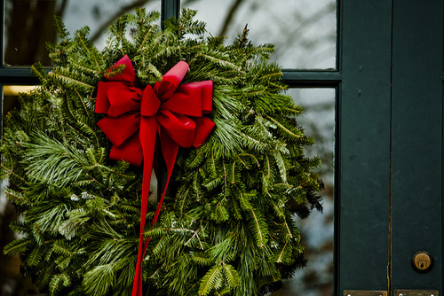Ribboned xmas wreath