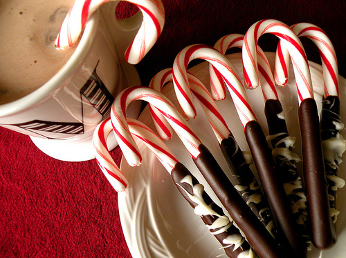 Chocolate candy canes