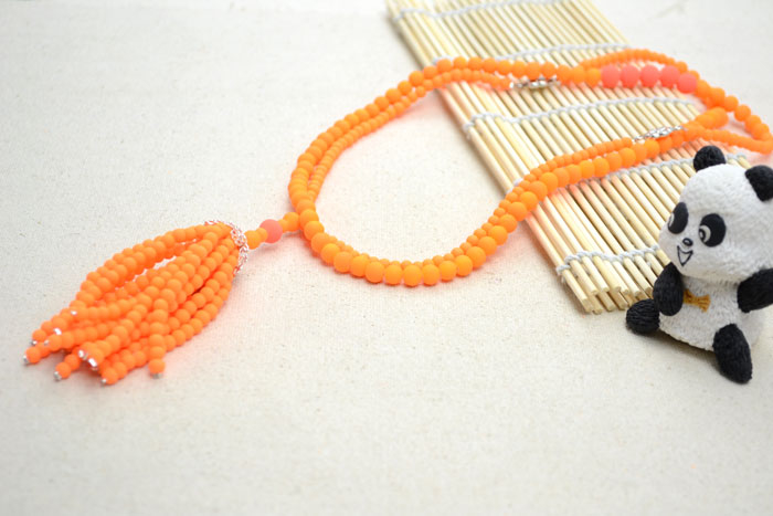 Tassel Necklace with Beads and Wire Tassel Necklace with Beads and Wire