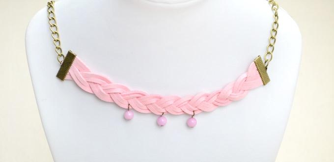 Handmade Suede Cord Braided Necklace Idea Handmade Suede Cord Braided Necklace Idea