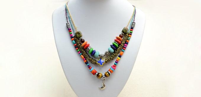 Layered Adjustable Hemp Necklace Layered Adjustable Hemp Necklace