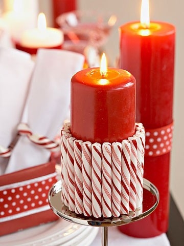 Candy Cane Candles