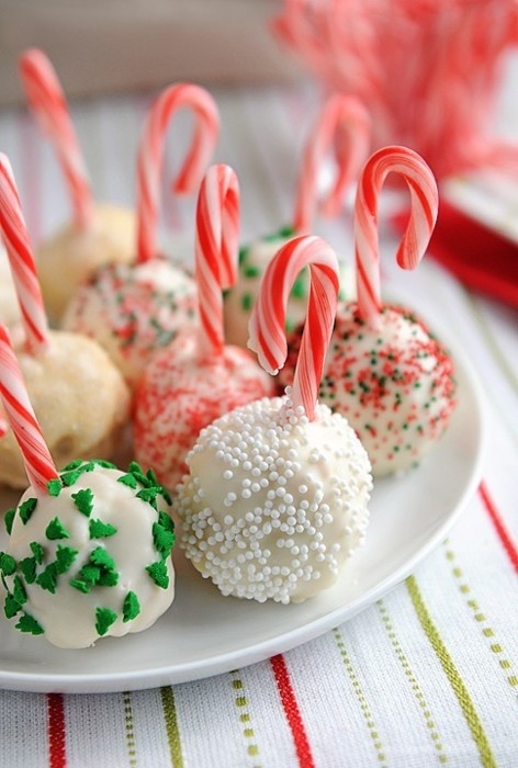 Candy cane cake pops Candy cane cake pops